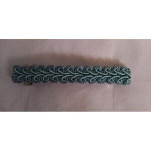 Vintage Teal Blue Braided Hair Barrette